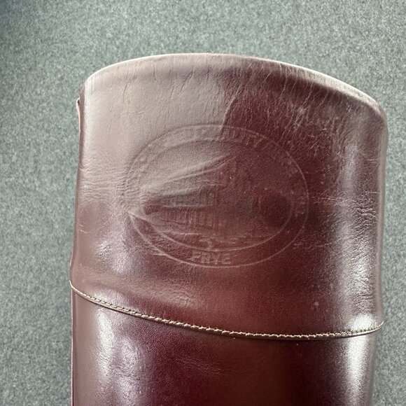 Vtg 80s Frye Campus Tall Boots Womens 8D Whiskey Brown Knee High Round Toe Z190 - Picture 4 of 14